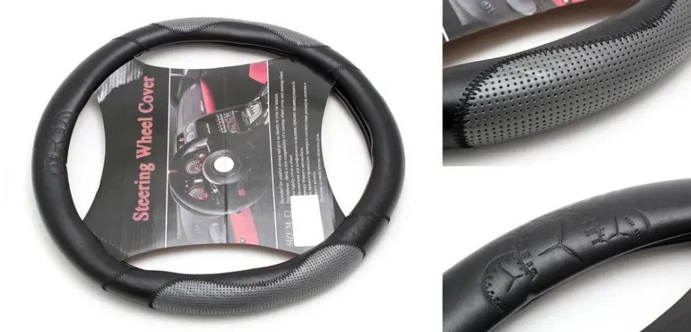 Чехол руля QM-B black/blue (M)