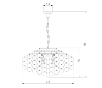 Люстра 3535/6 хром/перламутр Sandra Классика Eurosvet