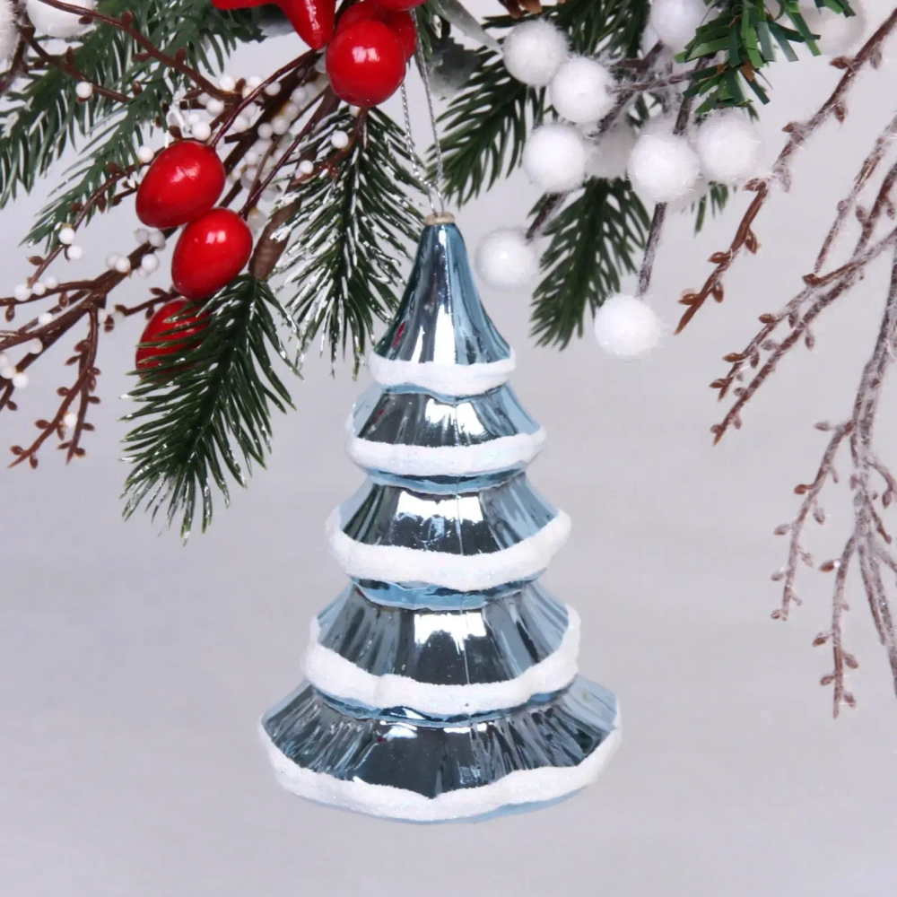 Ёлочная игрушка «Сказочная ёлка» 7*7*11,5 см, голубой