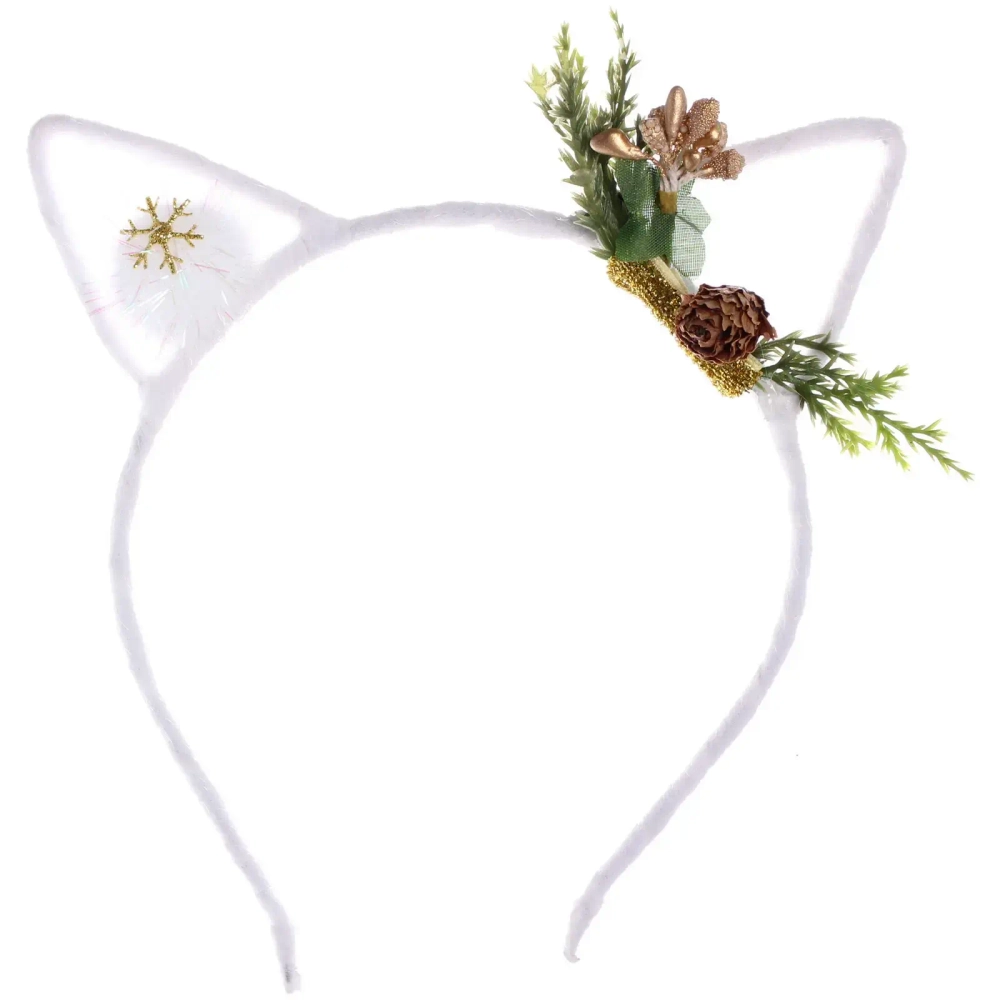 Ободок «Хвойная веточка» 15 см (в ассортименте), Белый