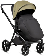 Детская коляска Tutis Mio 3 Plus Leather New 4 в 1 с автокреслом Elo Lux EduSky Black и базой 1622025 Olive