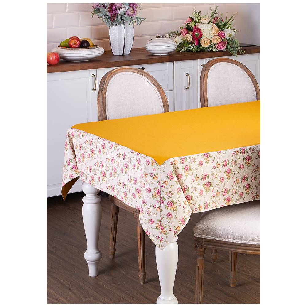 СКАТЕРТЬ "ПРОВАНС",140х180,100% ХЛОПОК,ГОРЧИЦА