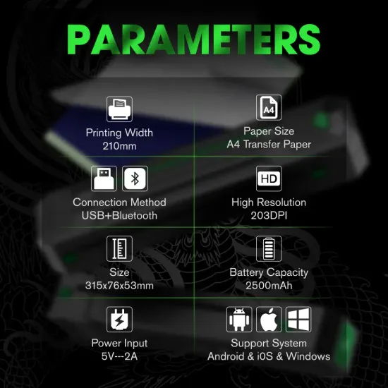 Беспроводной трансферный принтер EZ Wireless Tattoo Transfer Stencil Printer