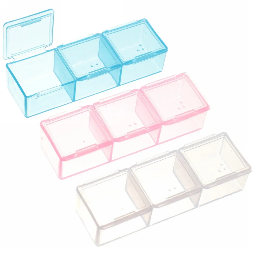 Таблетница - органайзер 3 ячейки «VOSTOKDOM», микс три цвета, 7.2*2*1.5см