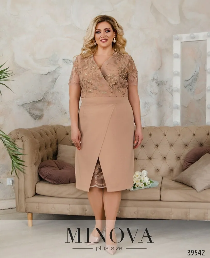 Платье 422СБ-бежевый Minova