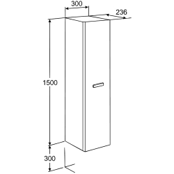 Пенал подвесной Roca Victoria Nord 30x150 (белый) ZRU9000026 схема