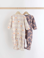 Комбинезон / Cлип флисовый для малышей Next N77-707, 2 шт., Кремовый, Серый