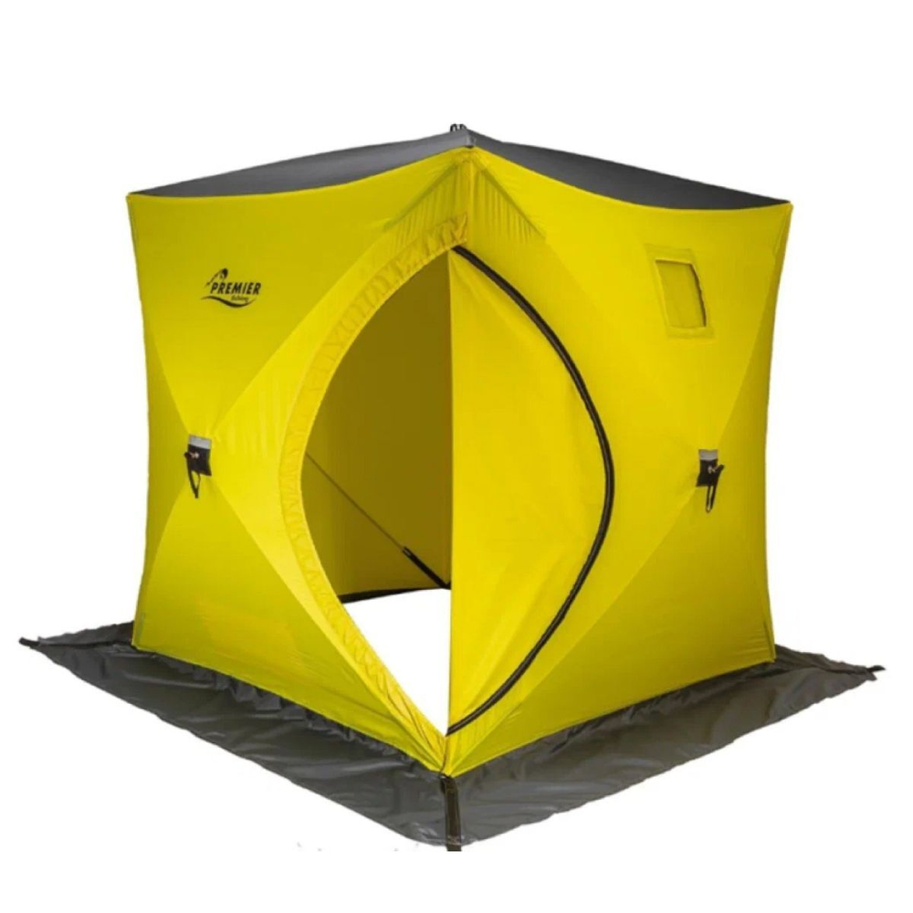 Палатка зимняя утепленная Premier Fishing Куб-2 желтый/серый (PR-WFSCI-180YG)