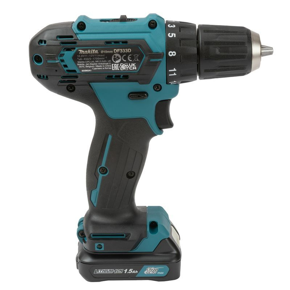 Шуруповерт Makita DF333DWYE 12В 2х1,5 Ач