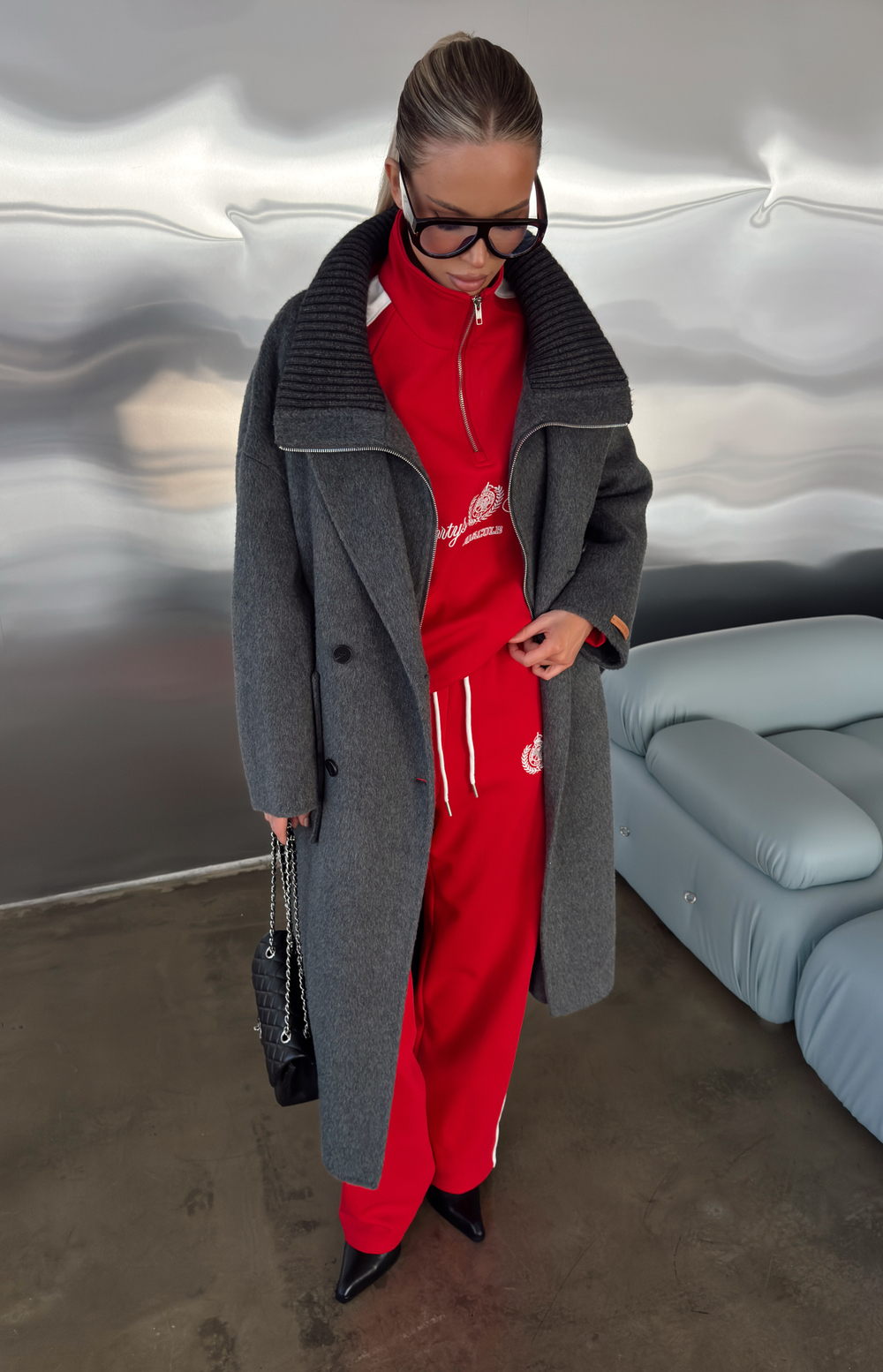 Пальто из шерсти в комплекте с жилетом