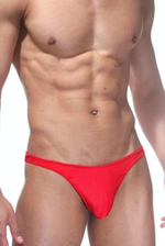 Гладкие классические мужские трусы-тонги (Размер: S-M) (Цвет: красный)