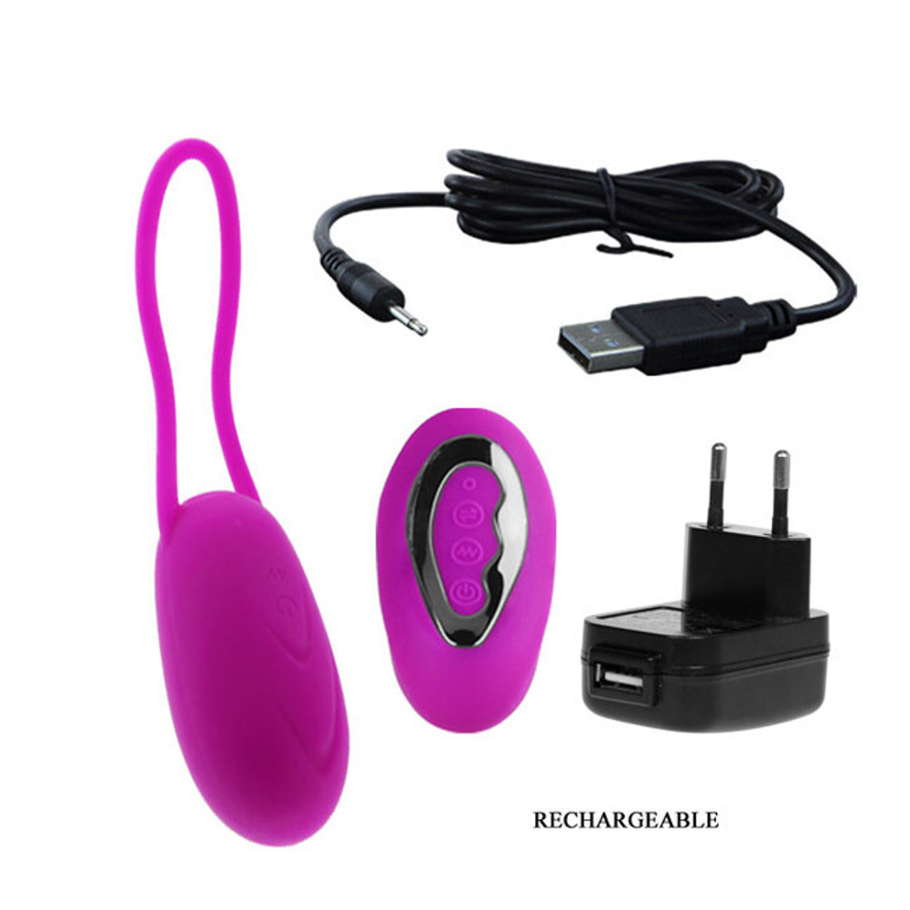 Перезаряжаемое вибро-яйцо на дистанционном управлении Pretty Love DAVE (12 режимов), фиолетовый (Цвет: фиолетовый)