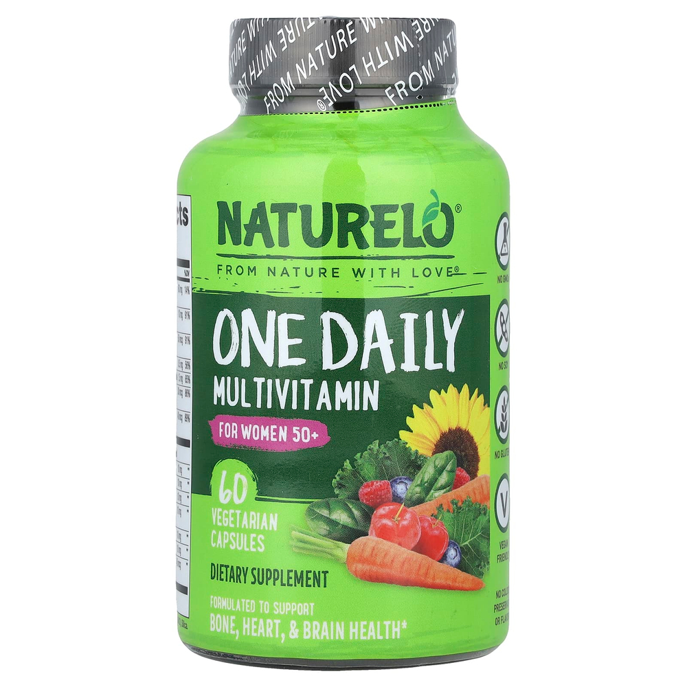 NATURELO, One Daily, мультивитамины для женщин старше 50 лет, для приёма один раз в день, 60 вегетарианских капсул