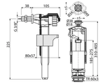 Арматура запорная ALCAPLAST 3/8" боковая лат.шток