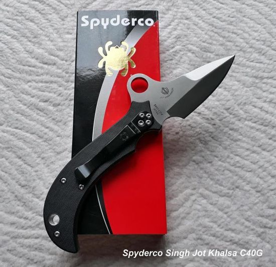 Складной нож Spyderco Jot Singh Khalsa C40GP c клинком из стали VG-10, рукоять G10