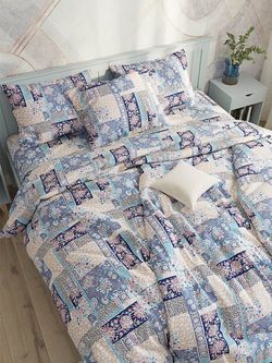 Простынь Сказка "Лоскутная мозаика" 150х215 см, перкаль