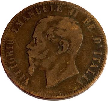 10 чентезимо 1866 Италия (Отметка монетного двора ".OM" - Страсбург)