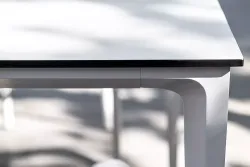 "Малага" обеденный стол из HPL 140х80см, цвет молочный, каркас белый