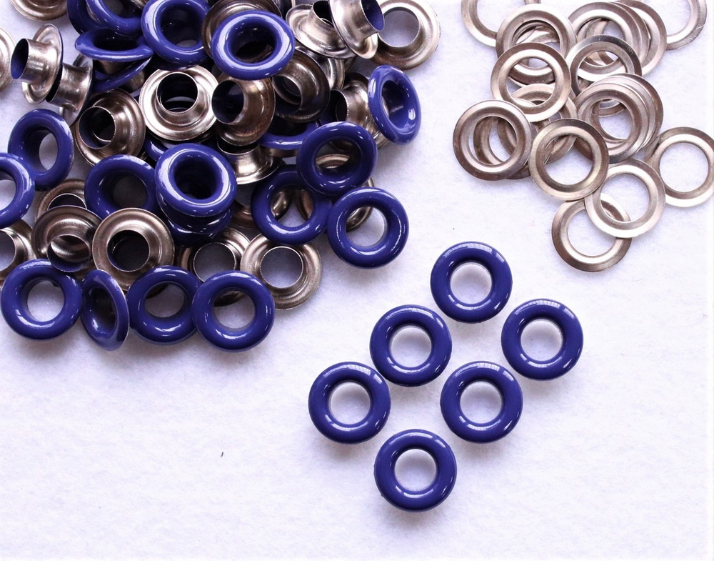 Люверс №5 (8мм), цвет- Темно-синий, эмаль/сталь, уп.-10 шт