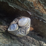 Кольцо серебро/лунный камень
