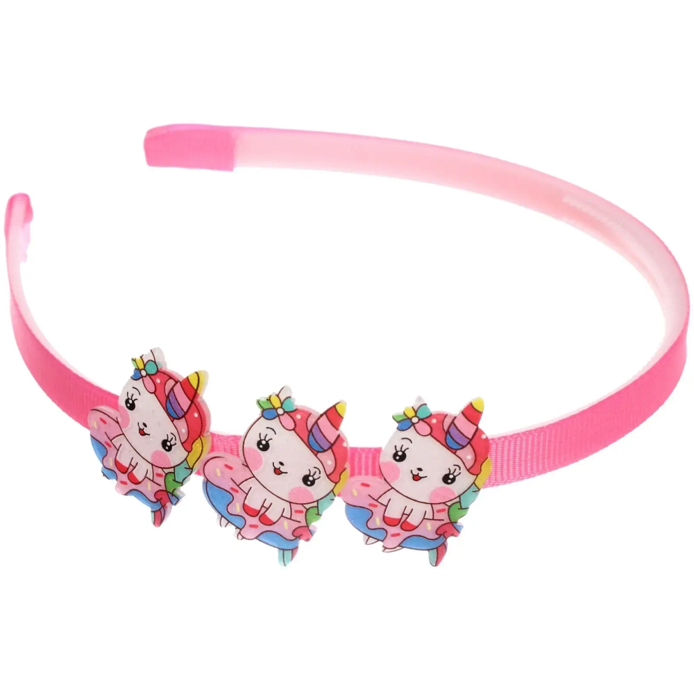 Ободок для волос детский на блистере «РОЗОВОЕ ОБЛАКО», единорог, микс 6 цветов, 1см