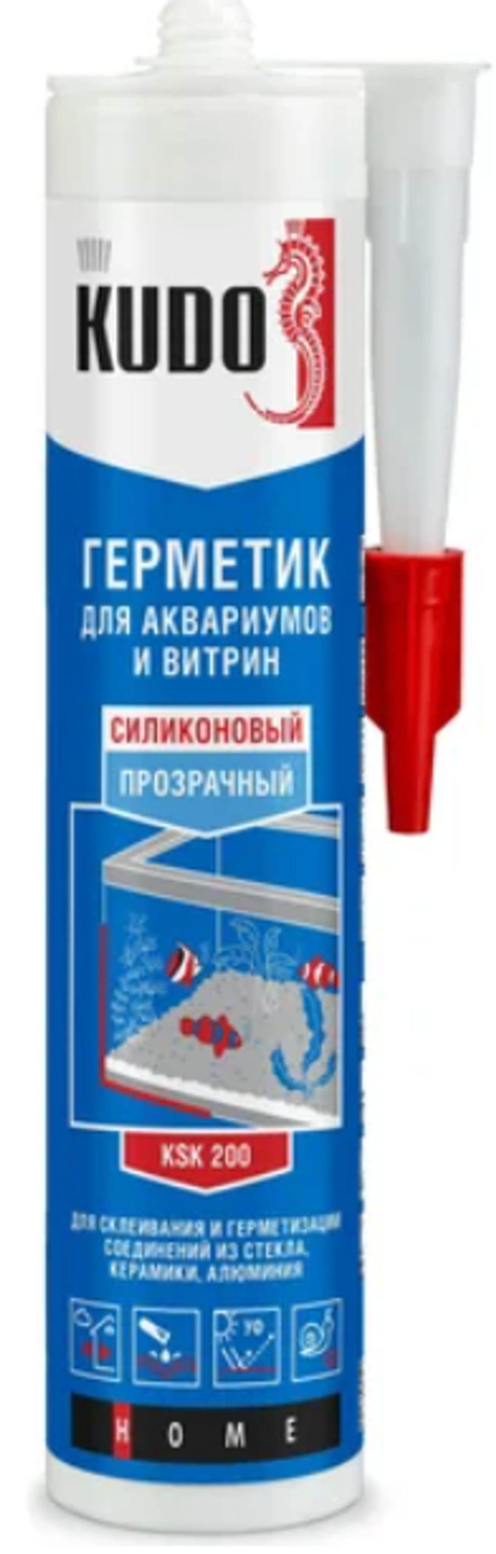 Герметик аквариумный "KUDO" прозрачный, 280мл (12шт)