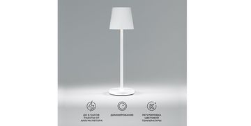 Уличный настольный светодиодный светильник с аккумулятором 3W 2700K/3500K/4000К TL70220 белый Mist Elektrostandard.