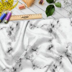 Ткань интерлок белый мрамор