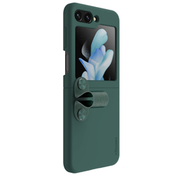 Чехол зеленого цвета (Exuberant Green) с мягким силиконовым покрытием от Nillkin для Samsung Galaxy Z Flip 5, серия Flex Flip