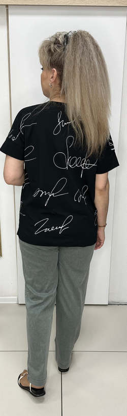 Брюки в оливковом цвете на большие размеры