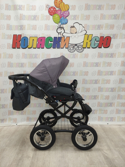 Коляска модульная Indigo Charlotte Sity Classic 12" cs 03 (т.серый+фиолетовый)