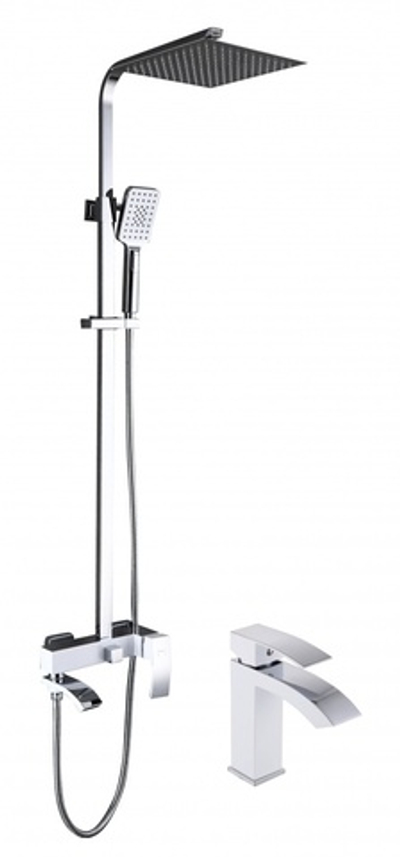 37044-F Одн. душевой релинг с рак. БЕЛЫЙ (ЛАТУН) HANSEN (4/1шт)