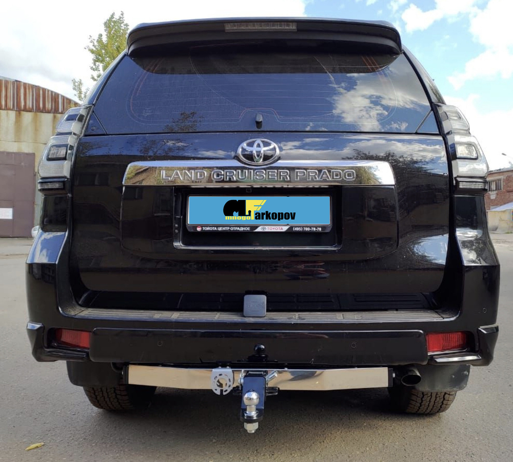 Фаркоп под квадрат для Toyota Land Cruiser Prado 120-150, Surf 212 , Lexus GX460 (усиленный), с 2002 г., Бизон.FA 1009-E(N)