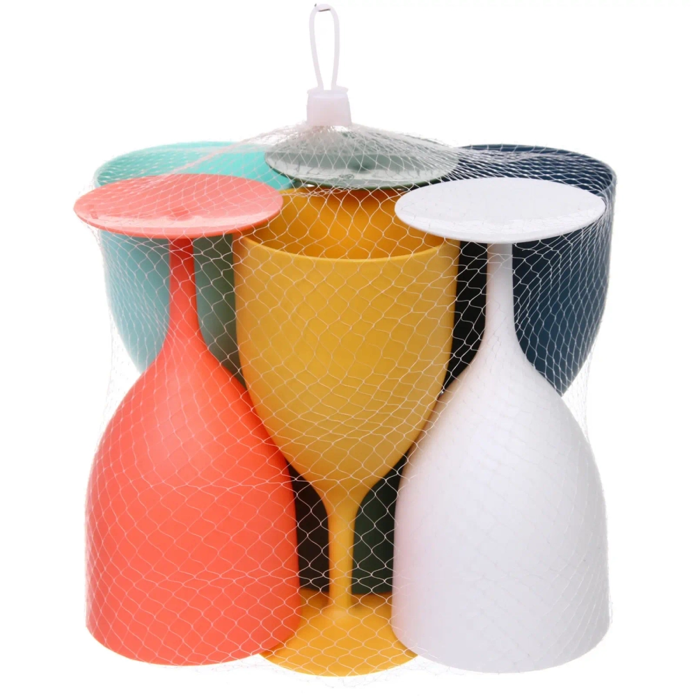 Бокал для вина 380мл в наборе 6шт «Летний коктейль», микс цветов