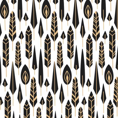 Силуэты перьев с простым узором