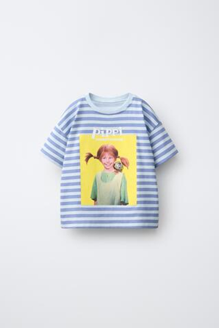 ZARA ФУТБОЛКА В ПОЛОСКУ «ПЕППИ ДЛИННЫЙЧУЛОК» © ASTRID LINDGREN COMPANY, ПОЛОСКИ
