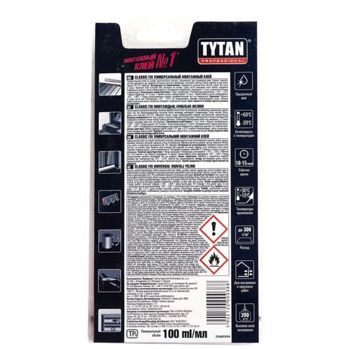 Клей монтажный каучуковый Tytan Classic Fix прозрачный 100 мл