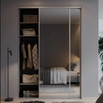 Дверь-купе ARISTO С, зеркало, профиль кашемир серый