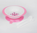 Набор детской посуды «Принцесса», 3 предмета: тарелка на присоске 200 мл, ложка, вилка 1592345