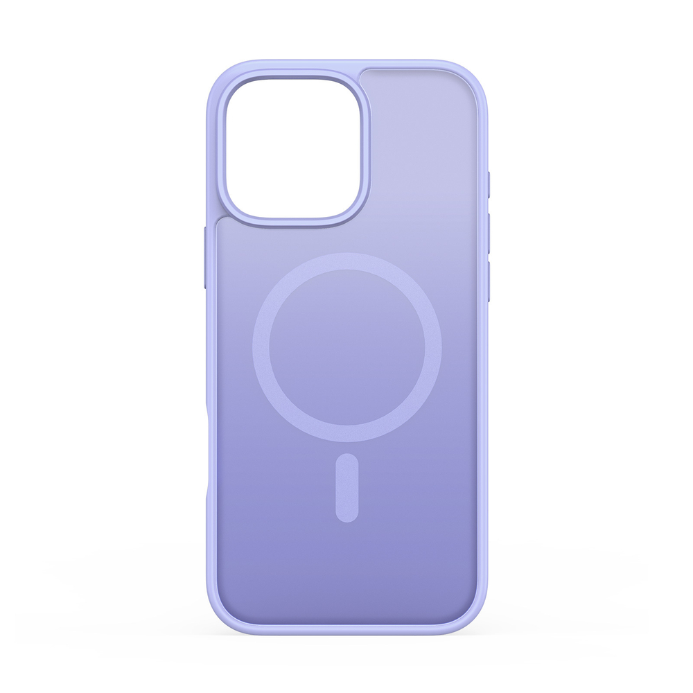Прозрачный матовый чехол с рамками фиолетового цвета (Light Purple) и с MagSafe от Dux Ducis для iPhone 16 Pro Max, серия Yind Series Case
