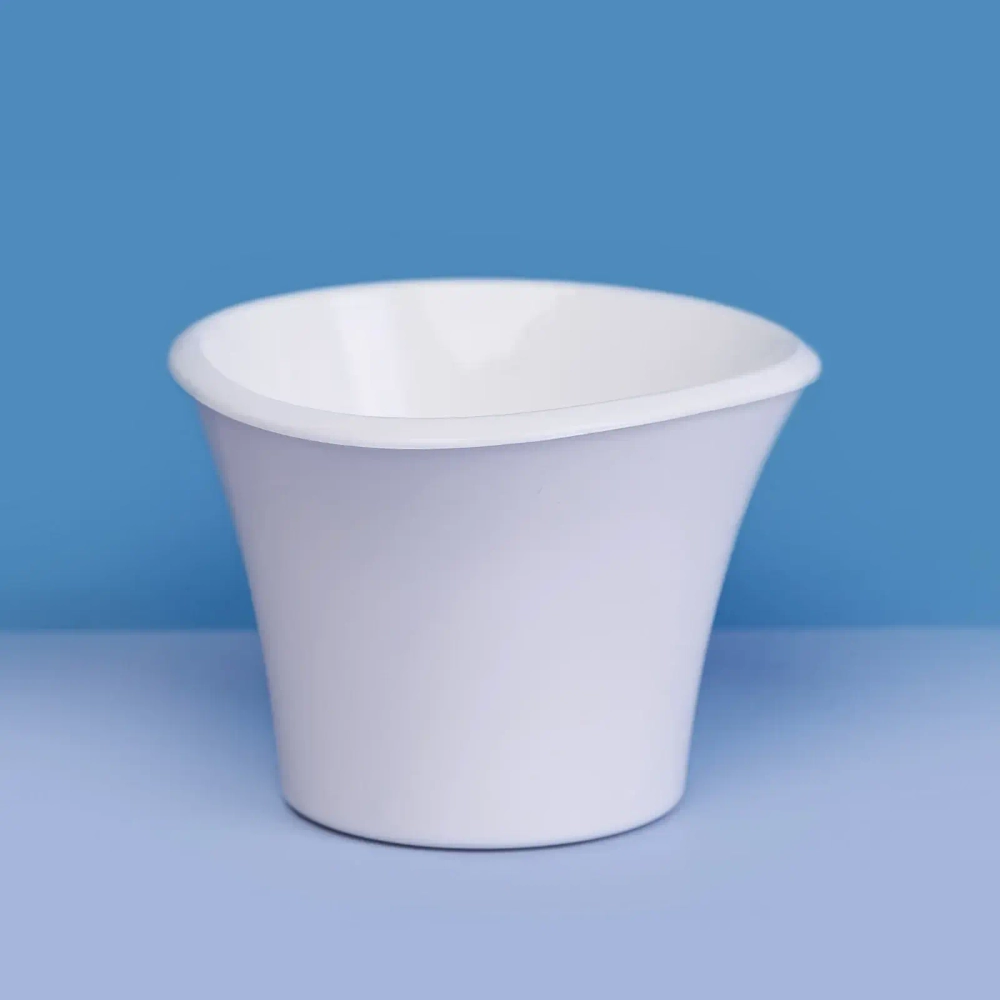 Кашпо для цветов пластиковое 1,5л d-15см «Лагуна» со вставкой белый