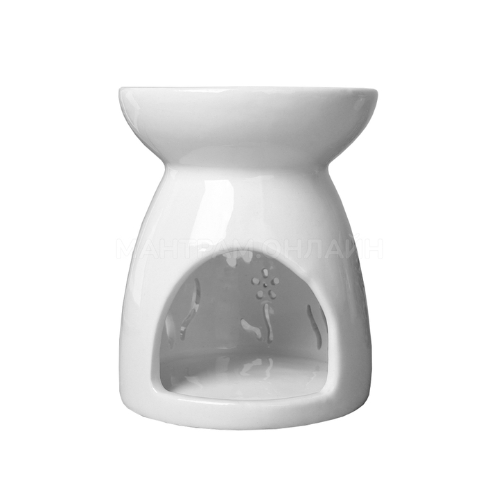 Аромалампа Вазочка узор цветочек и бабочка цвет белый 10 см