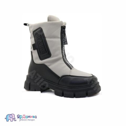 Зимние ботинки BBX серо-черные, молния спереди 1709-15