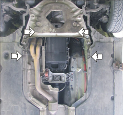 Защита КПП. 2 мм, Сталь. для BMW 5 (e60) 2007-2010 MOTODOR.00223
