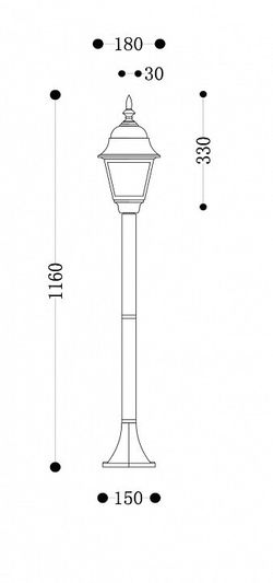 Наземный высокий светильник Maytoni Abbey Road O003FL-01B