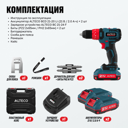 Бесщеточная аккумуляторная ударная дрель-шуруповерт ALTECO CID 21-45 BL X2
