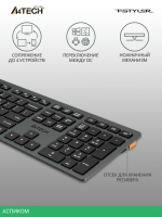 Клавиатура A4Tech Fstyler FBX50C серый