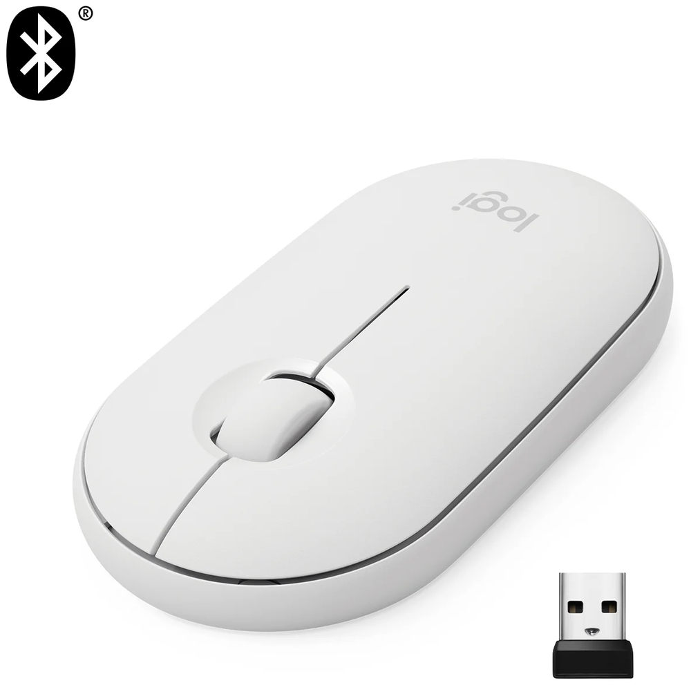 Беспроводная компактная мышь Logitech Pebble M350, off-white