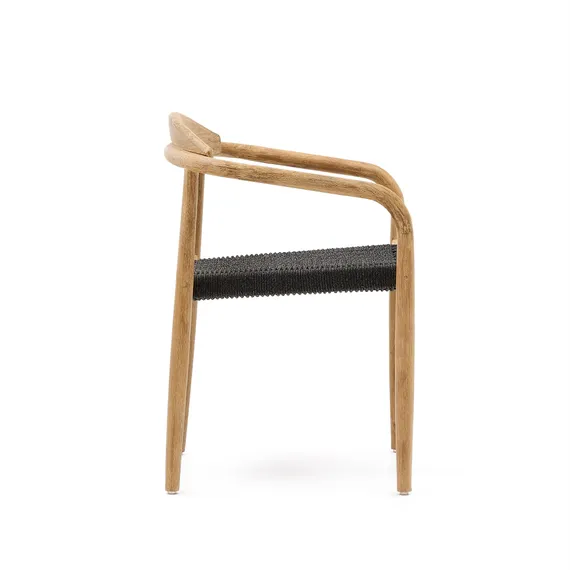 Стул Glynis массив эвкалипта с черным сиденьем