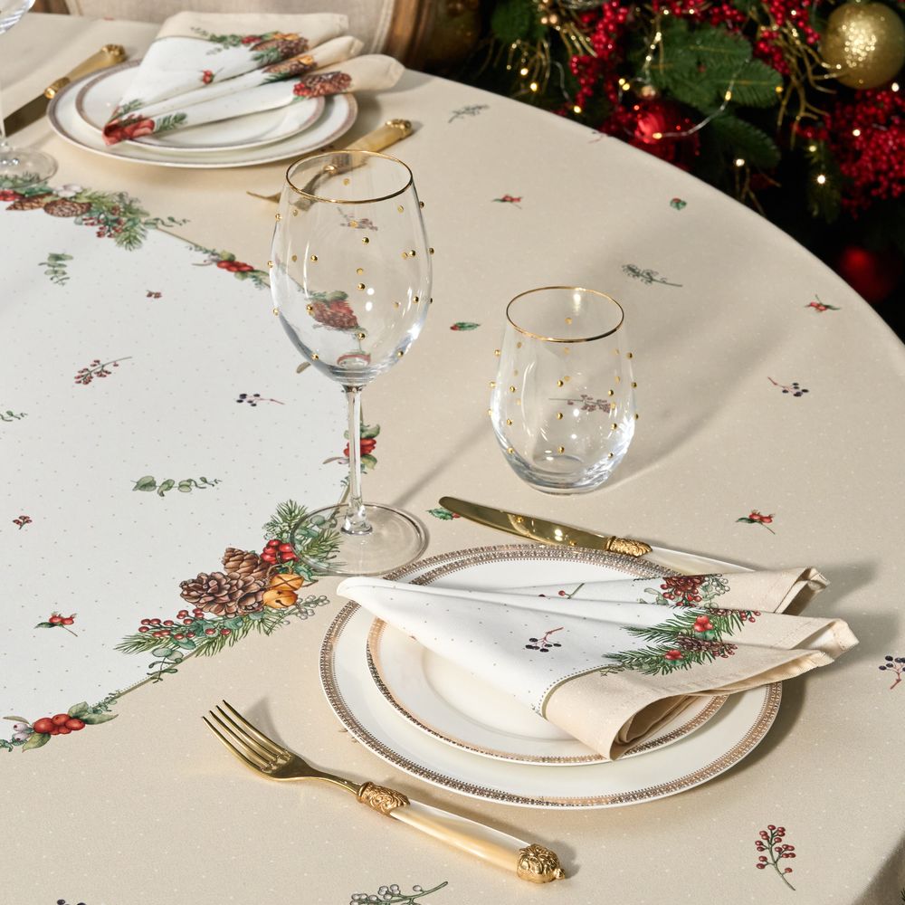 НАБОР САЛФЕТОК ИЗ 2-Х ШТ "CELEBRATION",40Х40СМ, 100% ХЛОПОК,БЕЖЕВЫЙ,ТВИЛ, ГОРОХ